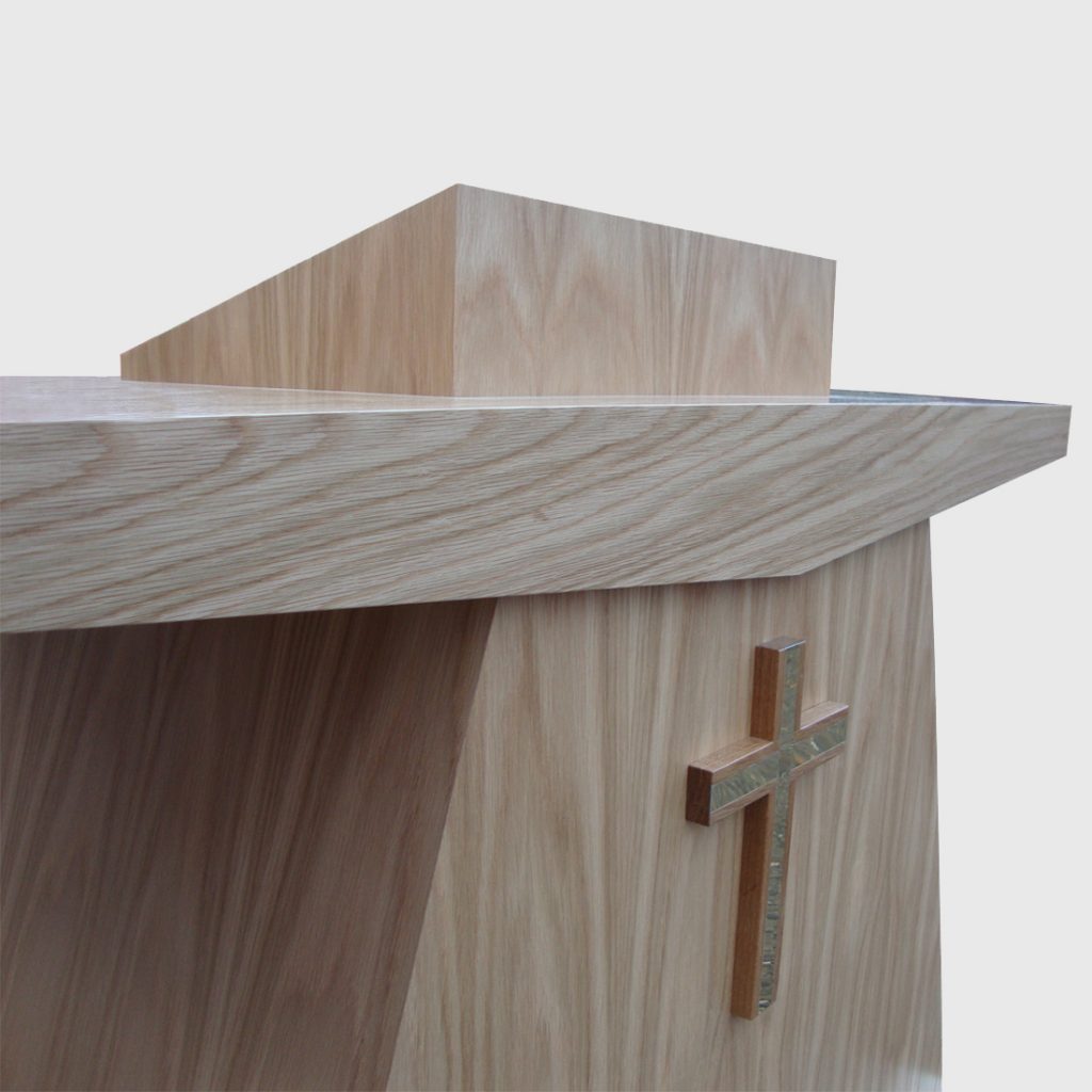 At Turning Leaf, one of our key specialities is the design and manufacture of church furniture – from altars, lecterns and pulpits, to accessories and mixing desk cabinets.